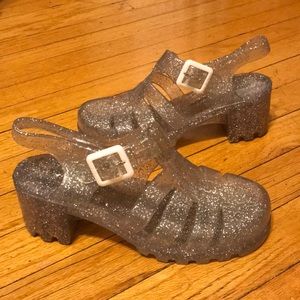 Sparkle Jellies Translucent 7.5 Urban Outfitters